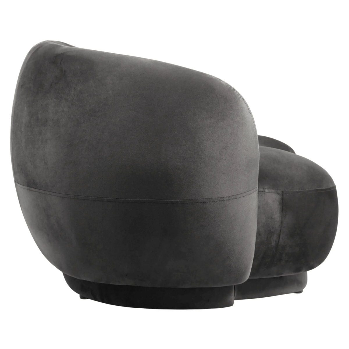 Faze 3 - Seater Velvet Sofa with Curved Backrest and Pine Wood Base