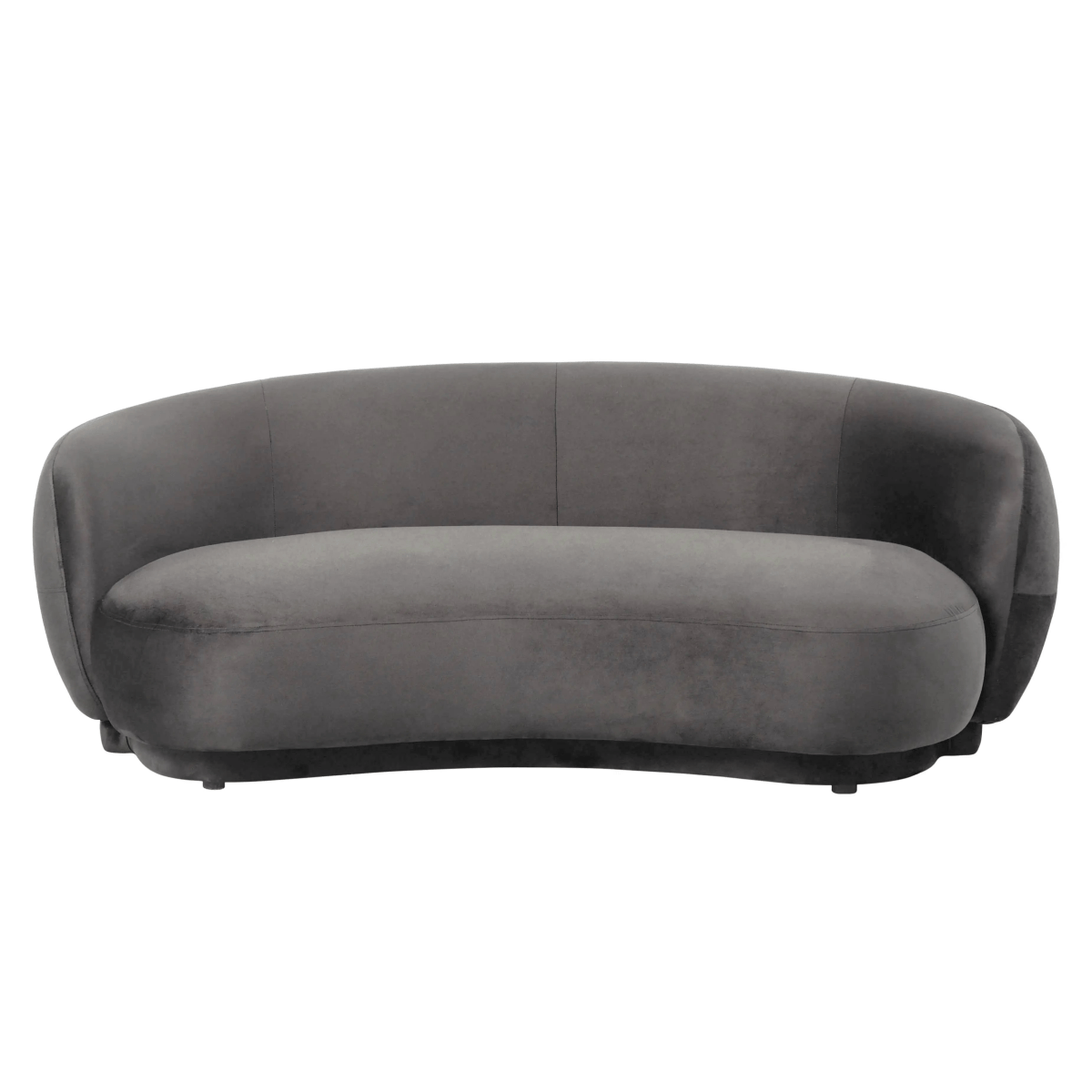 Faze 3 - Seater Velvet Sofa with Curved Backrest and Pine Wood Base