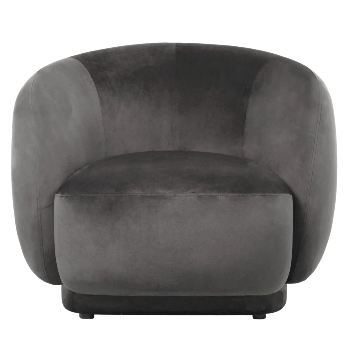 Faze Modern Barrel Accent Chair in Velvet with Wooden Base