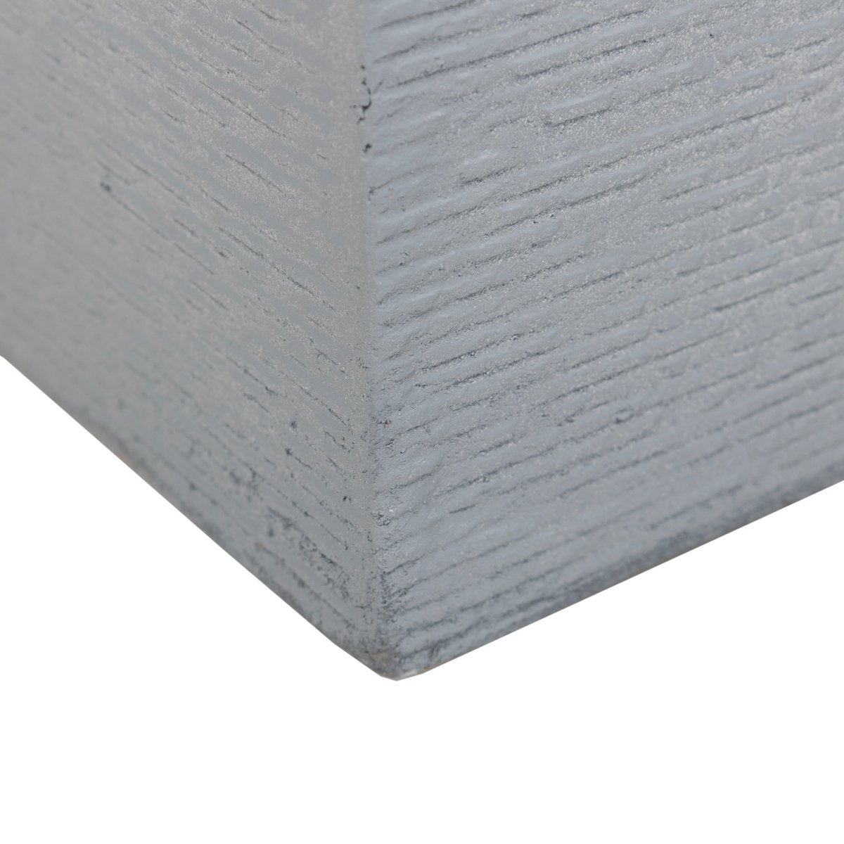Flora Modern Rectangular Planter Pot in Fiberstone and Clay Weather Resistant Design in Grey