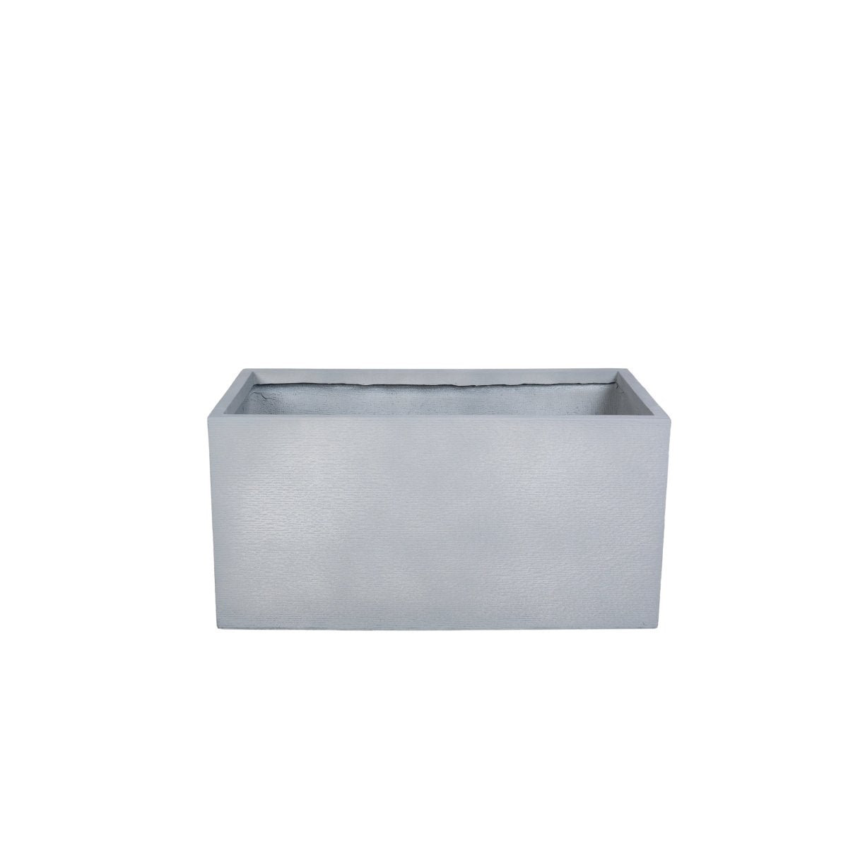 Flora Modern Rectangular Planter Pot in Fiberstone and Clay Weather Resistant Design in Grey