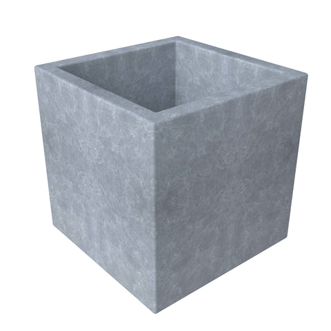Fern 5-Piece Modern Fiberstone and MGO Clay Square Planter Set for Indoor and Outdoor