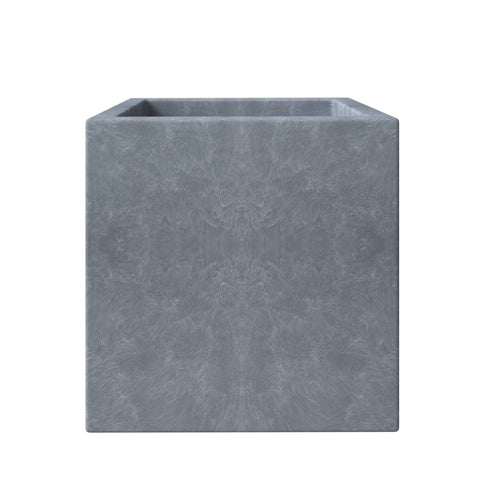 Fern 5-Piece Modern Fiberstone and MGO Clay Square Planter Set for Indoor and Outdoor