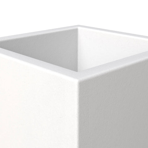 Fern 5-Piece Modern Fiberstone and MGO Clay Square Planter Set for Indoor and Outdoor