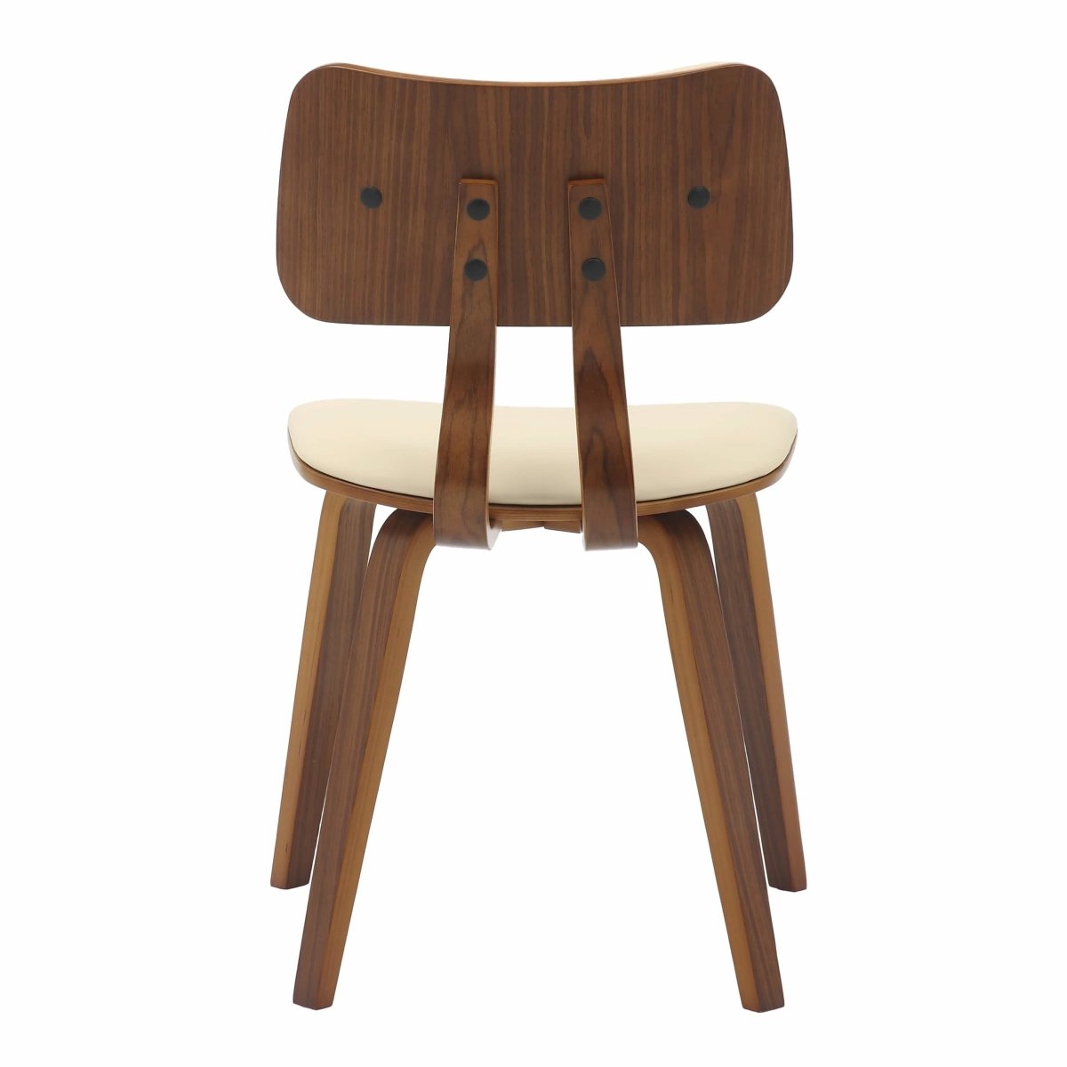 Fynix 5 - Piece Dining Set with Round Wooden Table in Natural Wood and 4 Leather Dining Chairs