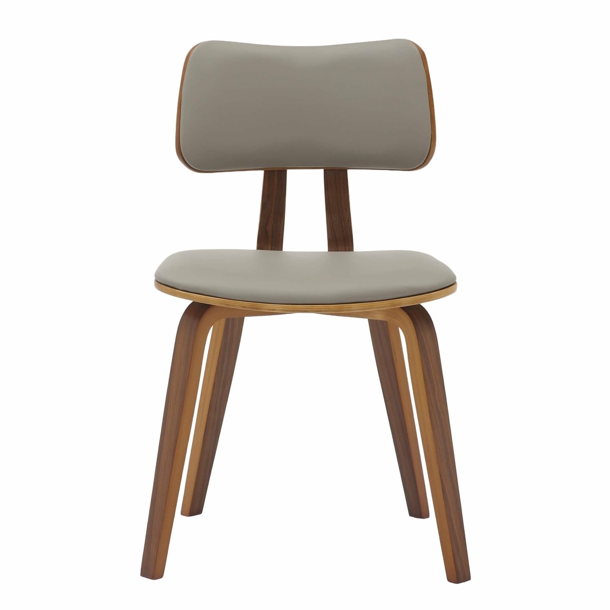 Fynix 5 - Piece Dining Set with Round Wooden Table in Natural Wood and 4 Leather Dining Chairs