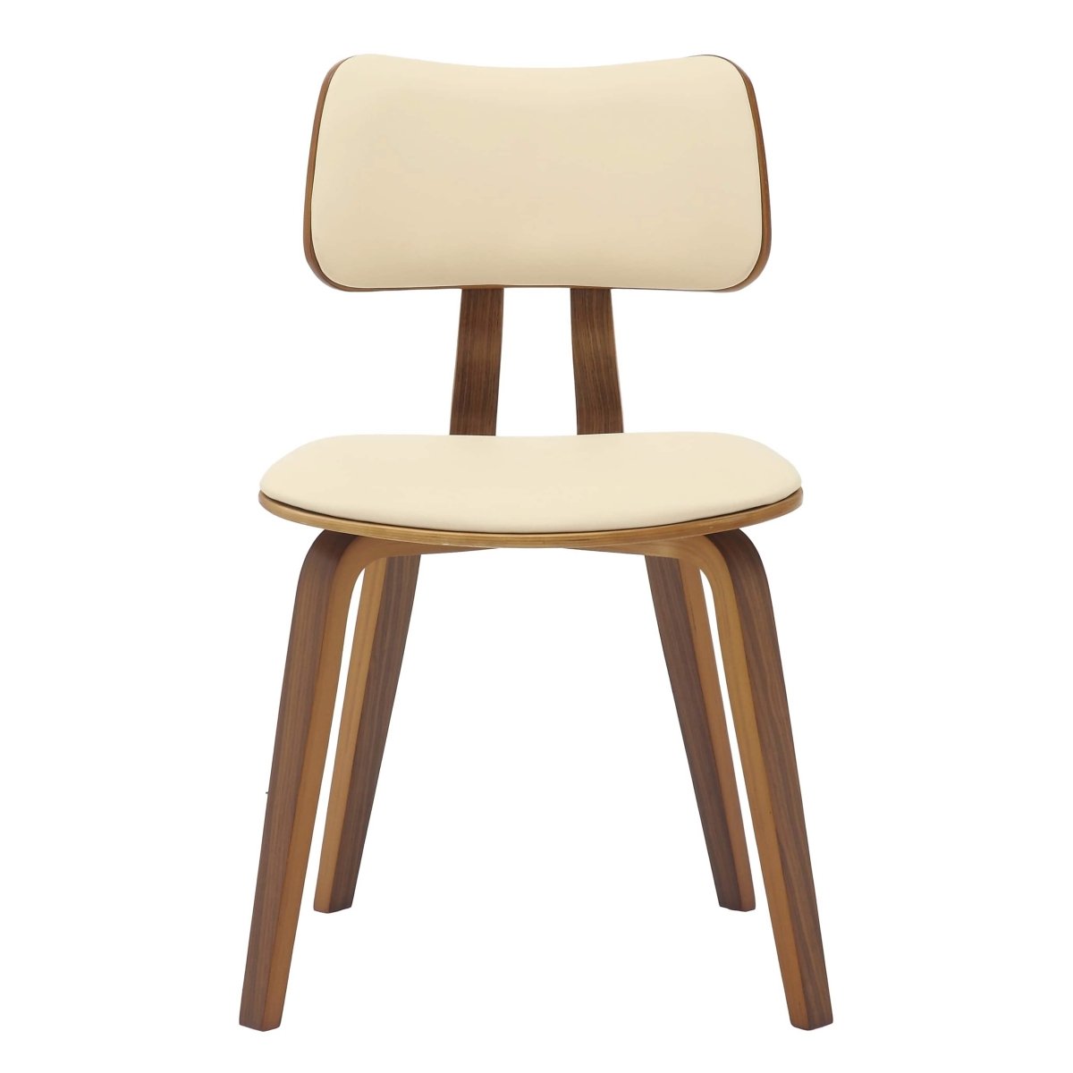 Fynix 5 - Piece Dining Set with Round Wooden Table in Natural Wood and 4 Leather Dining Chairs