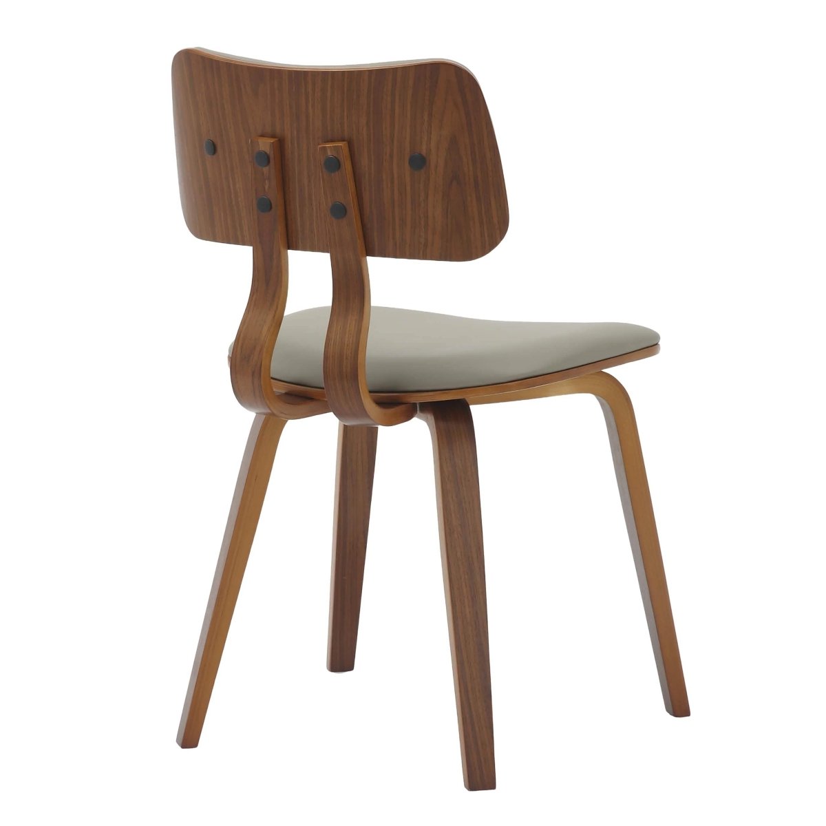 Fynix 5 - Piece Dining Set with Round Wooden Table in Natural Wood and 4 Leather Dining Chairs