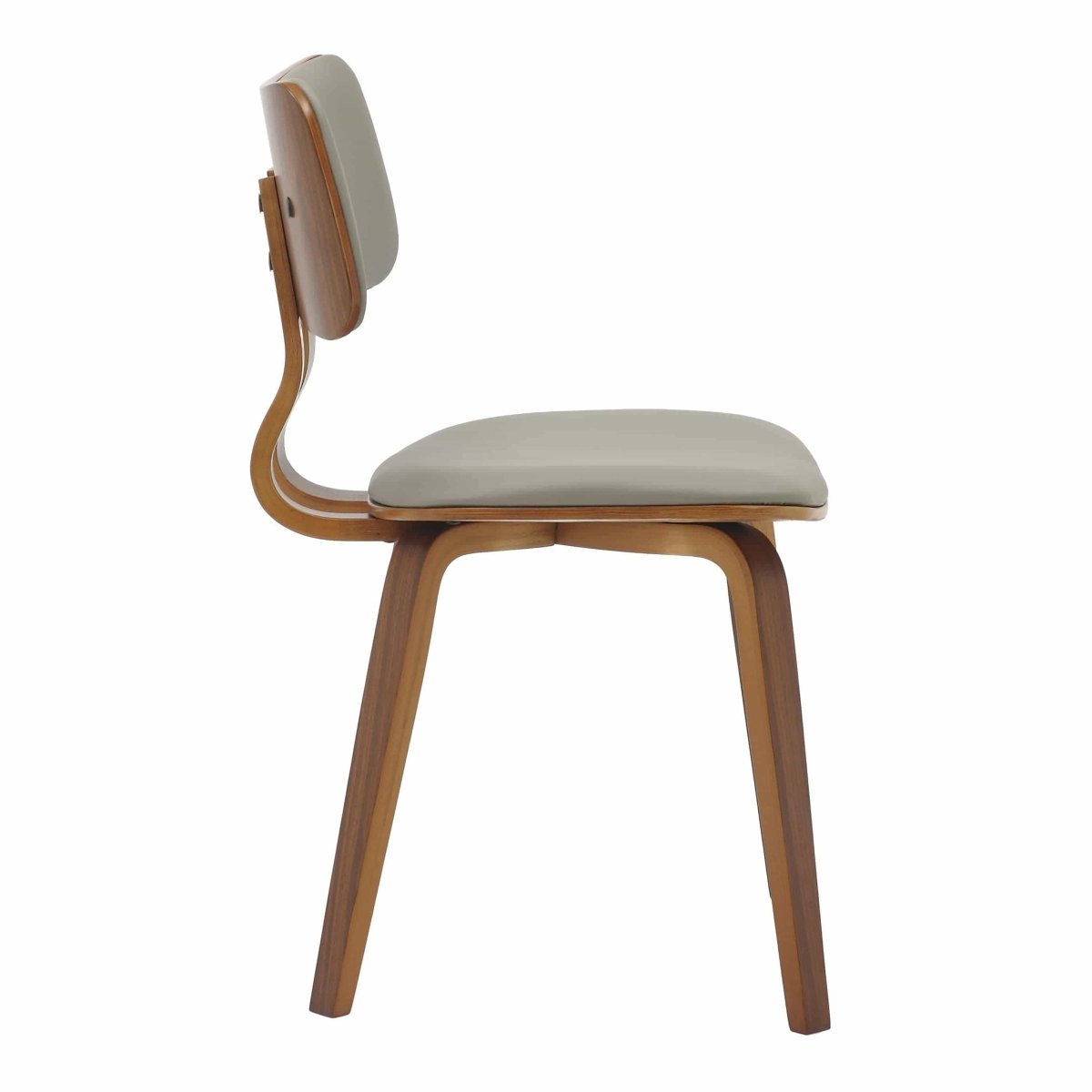 Fynix 5 - Piece Dining Set with Round Wooden Table in Natural Wood and 4 Leather Dining Chairs