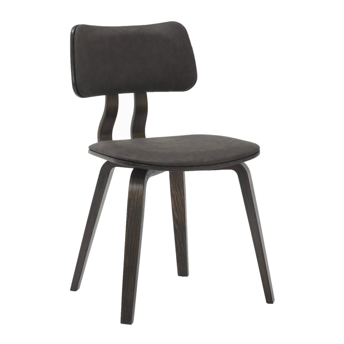 Fynix 5 - Piece Dining Set with Round Wooden Table in Natural Wood and 4 Leather Dining Chairs
