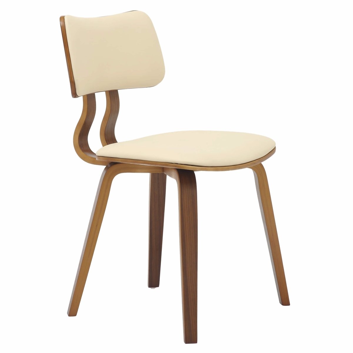 Fynix 5 - Piece Dining Set with Round Wooden Table in Natural Wood and 4 Leather Dining Chairs