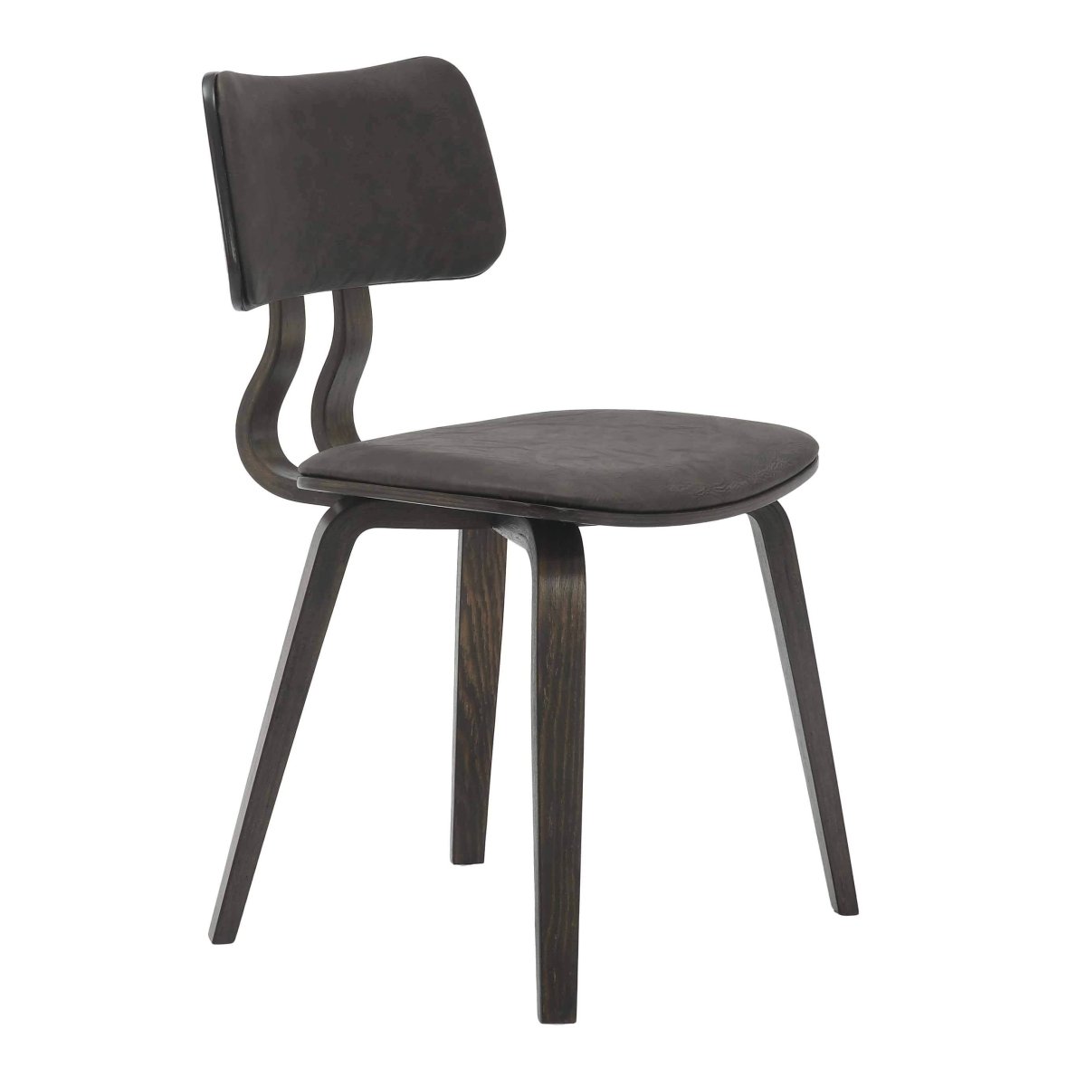 Fynix 5 - Piece Dining Set with Round Wooden Table in Natural Wood and 4 Leather Dining Chairs