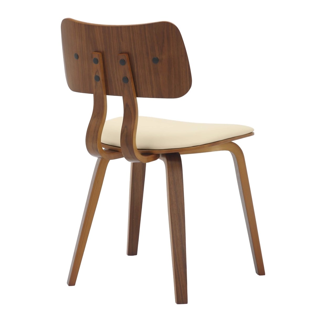 Fynix 5 - Piece Dining Set with Round Wooden Table in Natural Wood and 4 Leather Dining Chairs