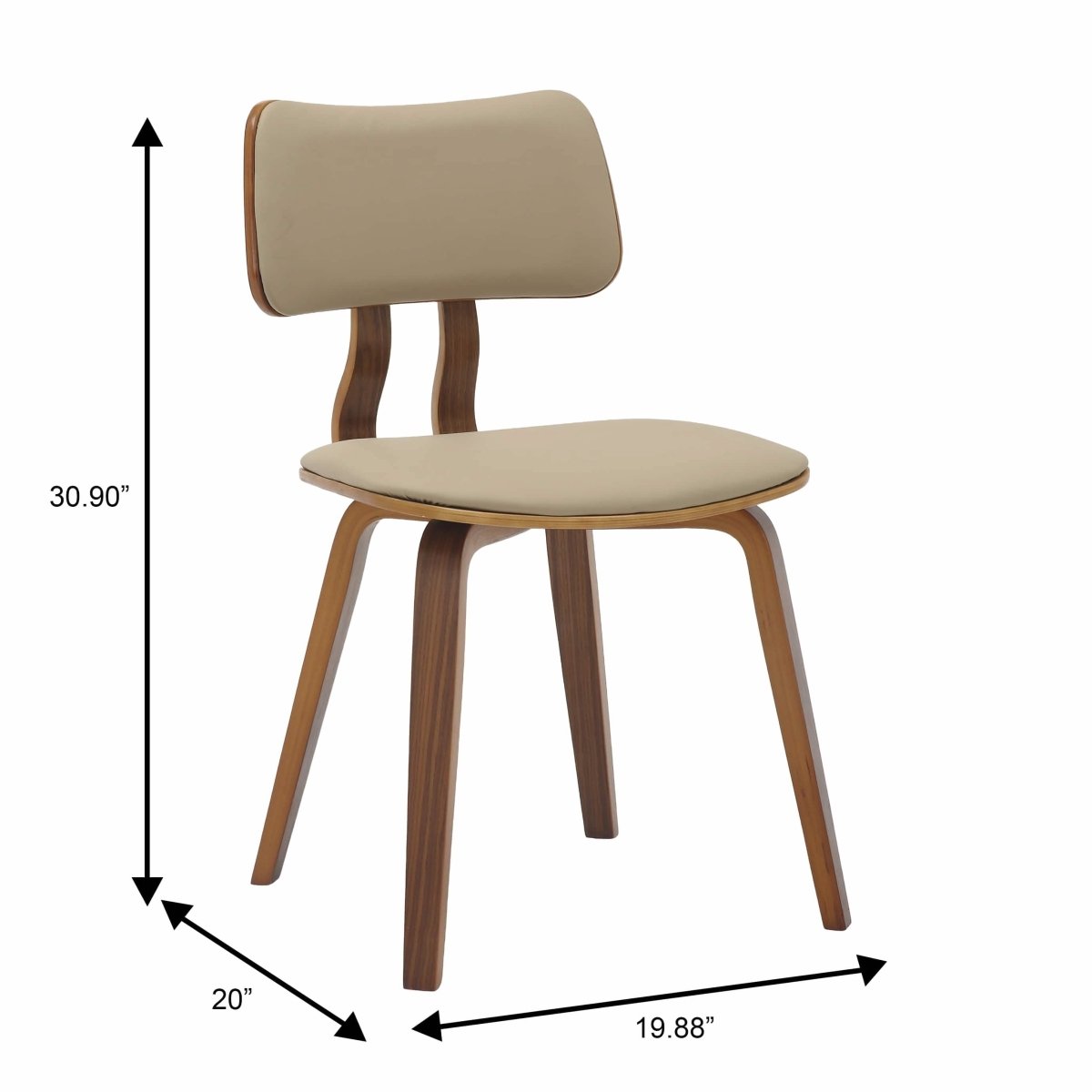 Fynix 5 - Piece Dining Set with Round Wooden Table in Natural Wood and 4 Leather Dining Chairs
