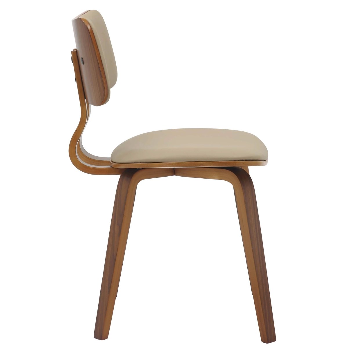 Fynix 5 - Piece Dining Set with Round Wooden Table in Natural Wood and 4 Leather Dining Chairs