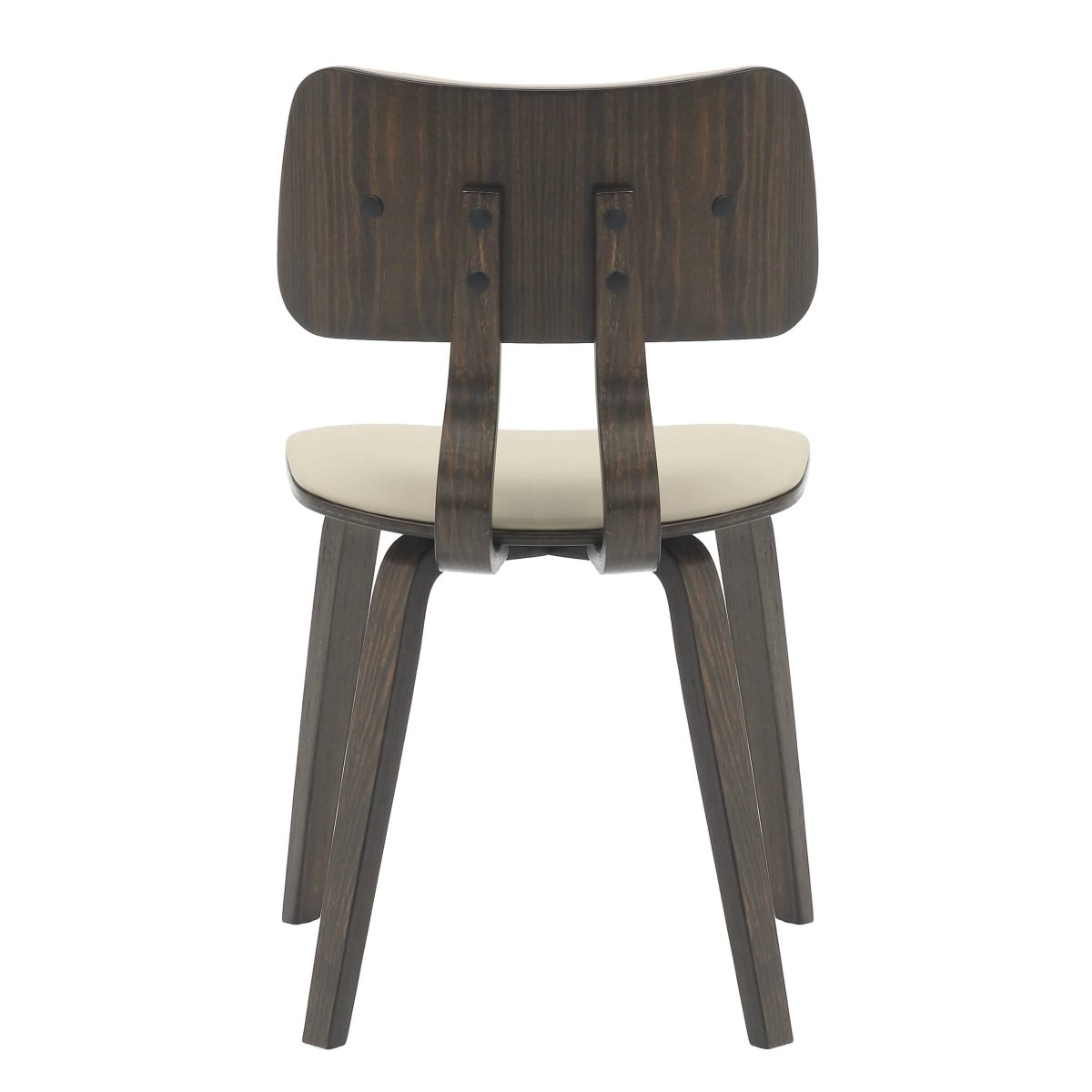Fynix 5 - Piece Dining Set with Round Wooden Table in Natural Wood and 4 Leather Dining Chairs