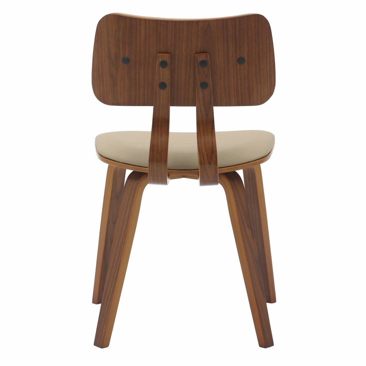 Fynix 5 - Piece Dining Set with Round Wooden Table in Natural Wood and 4 Leather Dining Chairs