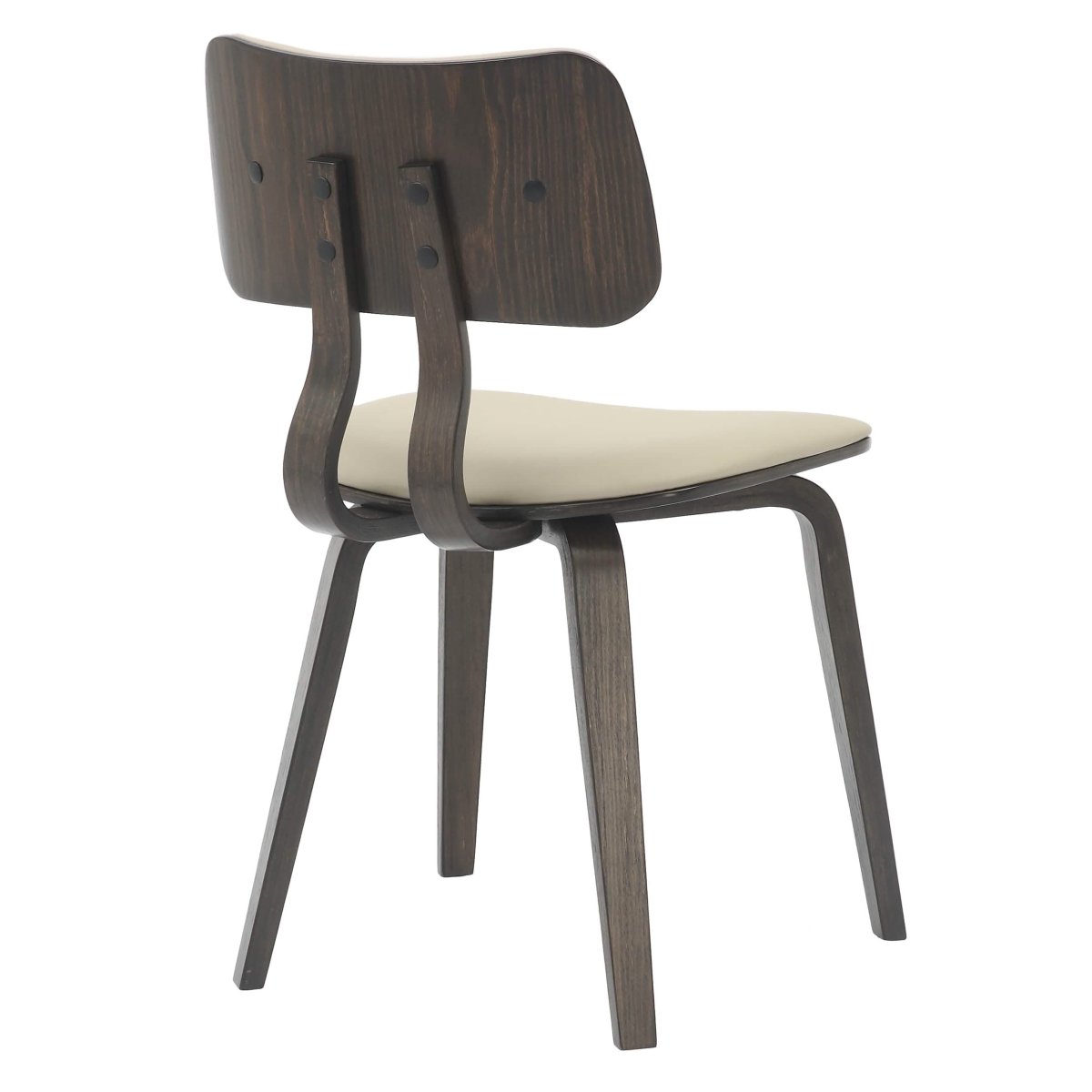 Fynix 5 - Piece Dining Set with Round Wooden Table in Natural Wood and 4 Leather Dining Chairs
