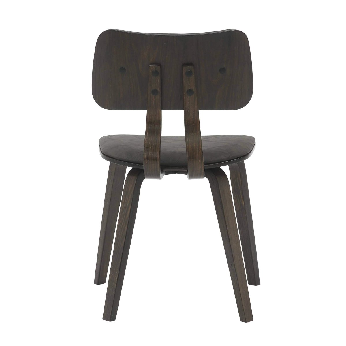 Fynix 5 - Piece Dining Set with Round Wooden Table in Natural Wood and 4 Leather Dining Chairs