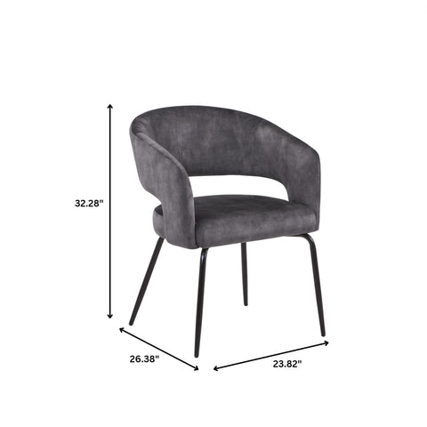 Verve 5-Piece Dining Set with 36" Round Dining Table in Black MDF Top and 4 Dining Chairs Upholstered in Velvet/LeatherThis 5-piece dining set includes a stylish 36" round table with a sleek black MDF top and 4 comfortable dining chairs upholstered in a l