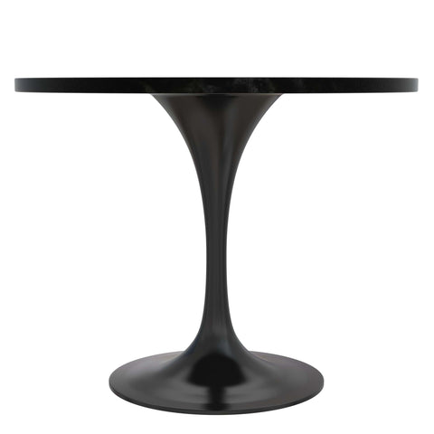 Verve 5-Piece Dining Set with 36" Round Dining Table in Black MDF Top and 4 Dining Chairs Upholstered in Velvet/LeatherThis 5-piece dining set includes a stylish 36" round table with a sleek black MDF top and 4 comfortable dining chairs upholstered in a l