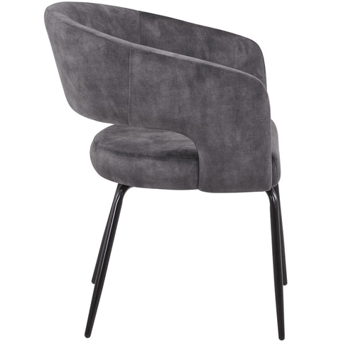 Verve 5-Piece Dining Set with 36" Round Dining Table in Black MDF Top and 4 Dining Chairs Upholstered in Velvet/LeatherThis 5-piece dining set includes a stylish 36" round table with a sleek black MDF top and 4 comfortable dining chairs upholstered in a l