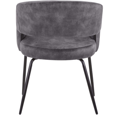 Verve 5-Piece Dining Set with 36" Round Dining Table in Black MDF Top and 4 Dining Chairs Upholstered in Velvet/LeatherThis 5-piece dining set includes a stylish 36" round table with a sleek black MDF top and 4 comfortable dining chairs upholstered in a l