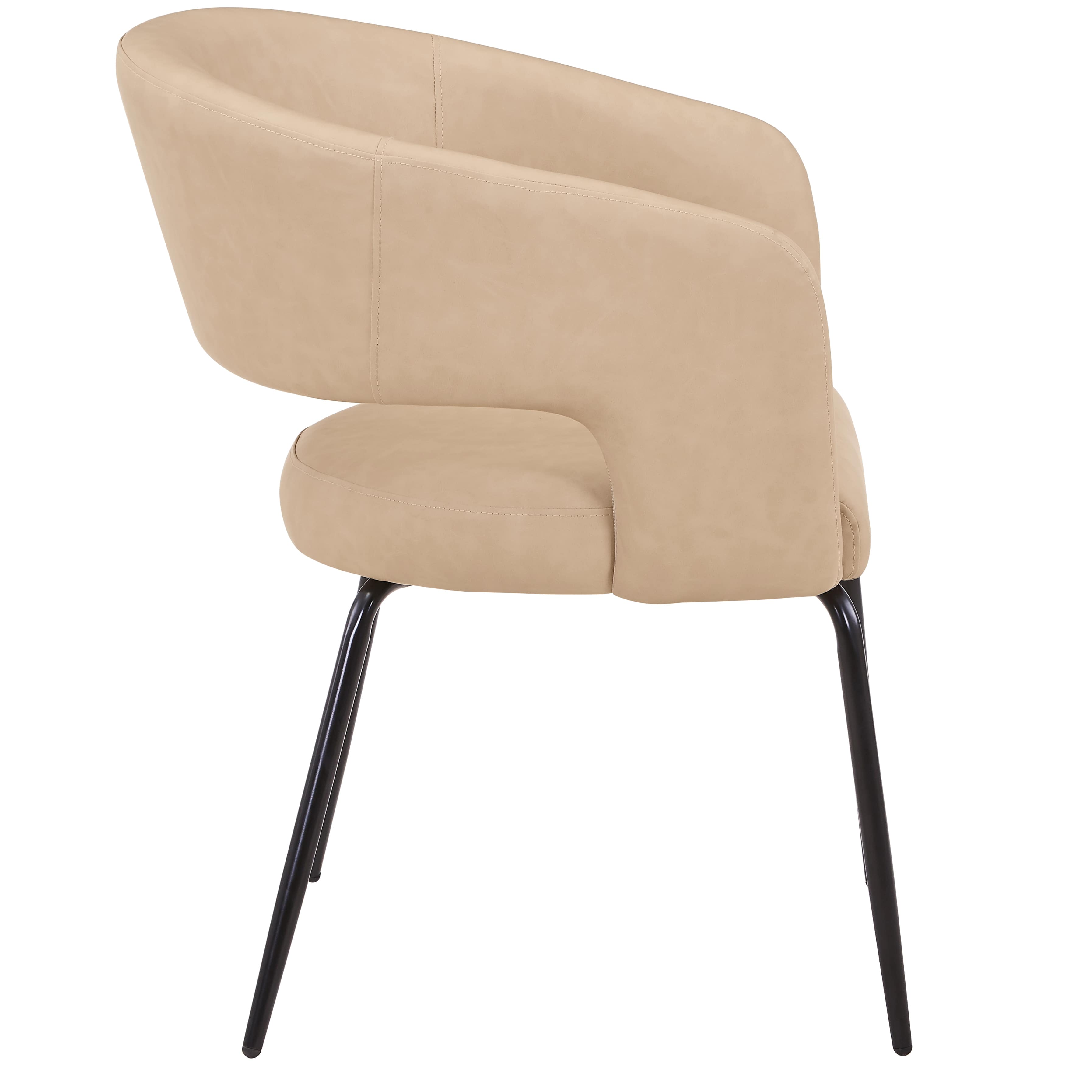 Verve 5-Piece Dining Set with 36" Round Dining Table in Black MDF Top and 4 Dining Chairs Upholstered in Velvet/LeatherThis 5-piece dining set includes a stylish 36" round table with a sleek black MDF top and 4 comfortable dining chairs upholstered in a l