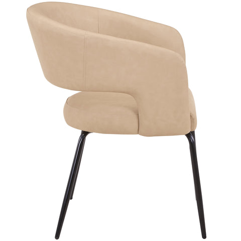 Verve 5-Piece Dining Set with 36" Round Dining Table in Black MDF Top and 4 Dining Chairs Upholstered in Velvet/LeatherThis 5-piece dining set includes a stylish 36" round table with a sleek black MDF top and 4 comfortable dining chairs upholstered in a l