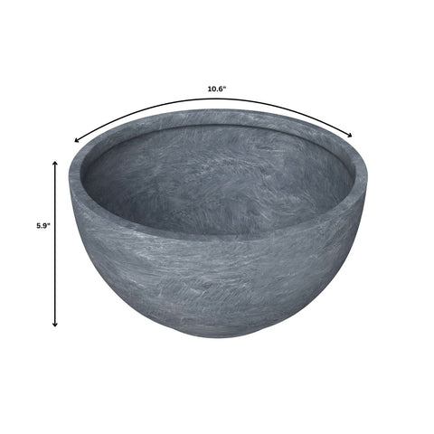 LeisureMod Grove Modern Fiberstone Round Planter Weather Resistant Design Plant Pot