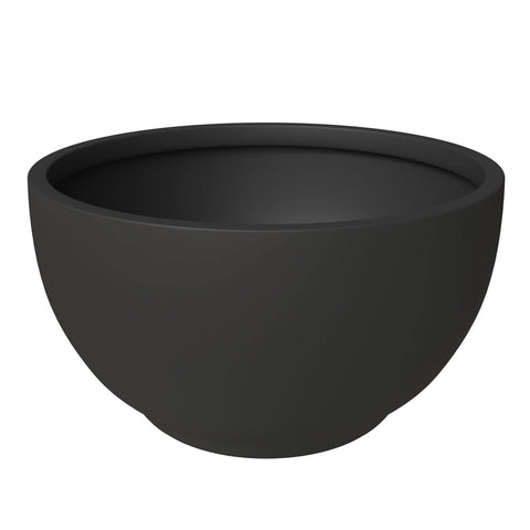 LeisureMod Grove Modern Fiberstone Round Planter Weather Resistant Design Plant Pot