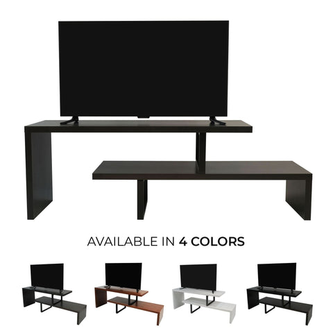 Orford Mid-Century Modern TV Stand with MDF Shelves and Powder Coated Iron Legs for Living Room