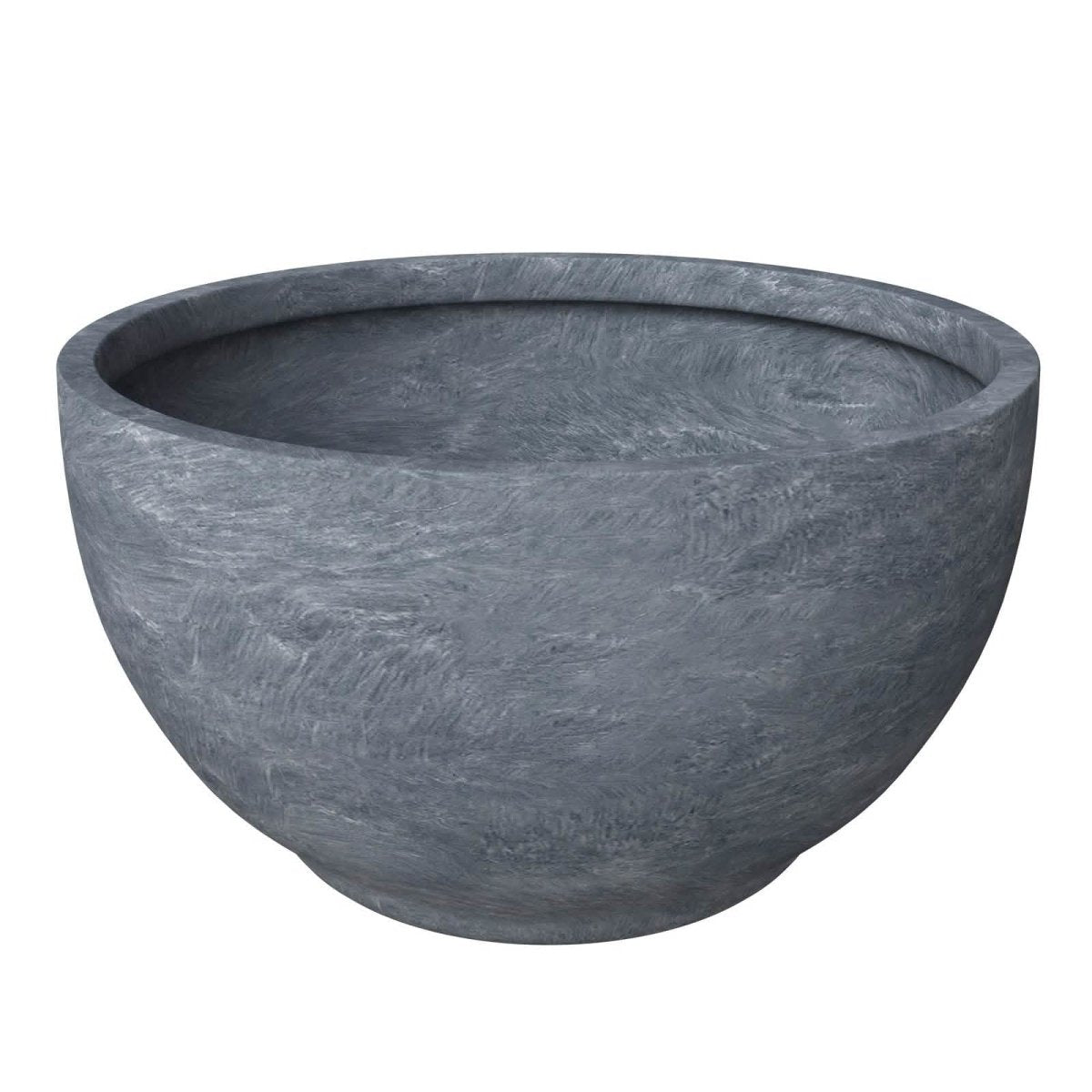 Grove Modern Fiberstone Round Planter Weather Resistant Design Plant Pot