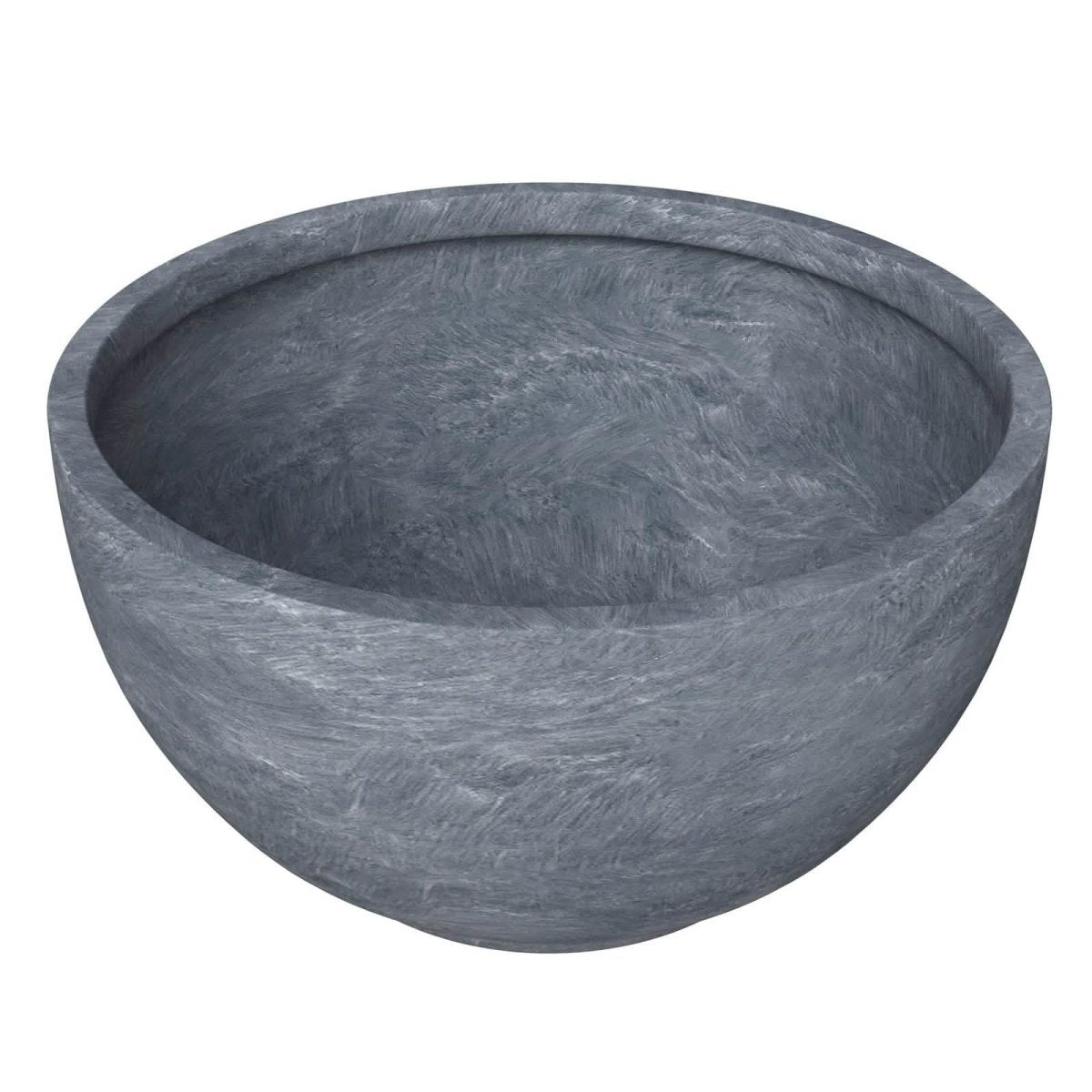 Grove Modern Fiberstone Round Planter Weather Resistant Design Plant Pot