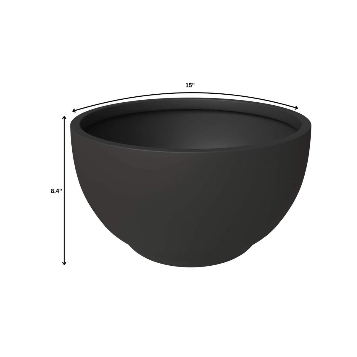 Grove Modern Fiberstone Round Planter Weather Resistant Design Plant Pot