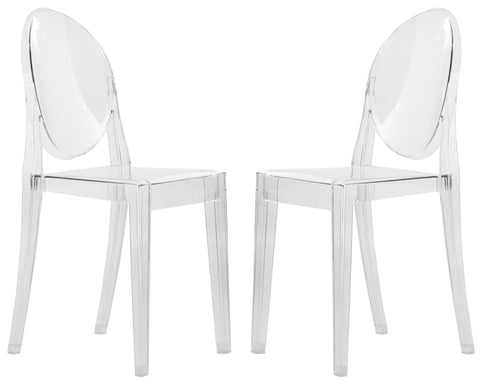 Marion Modern Transparent Acrylic Dining Chair, Set of 2