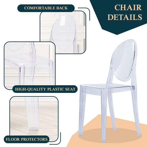 Marion Modern Transparent Acrylic Dining Chair, Set of 2