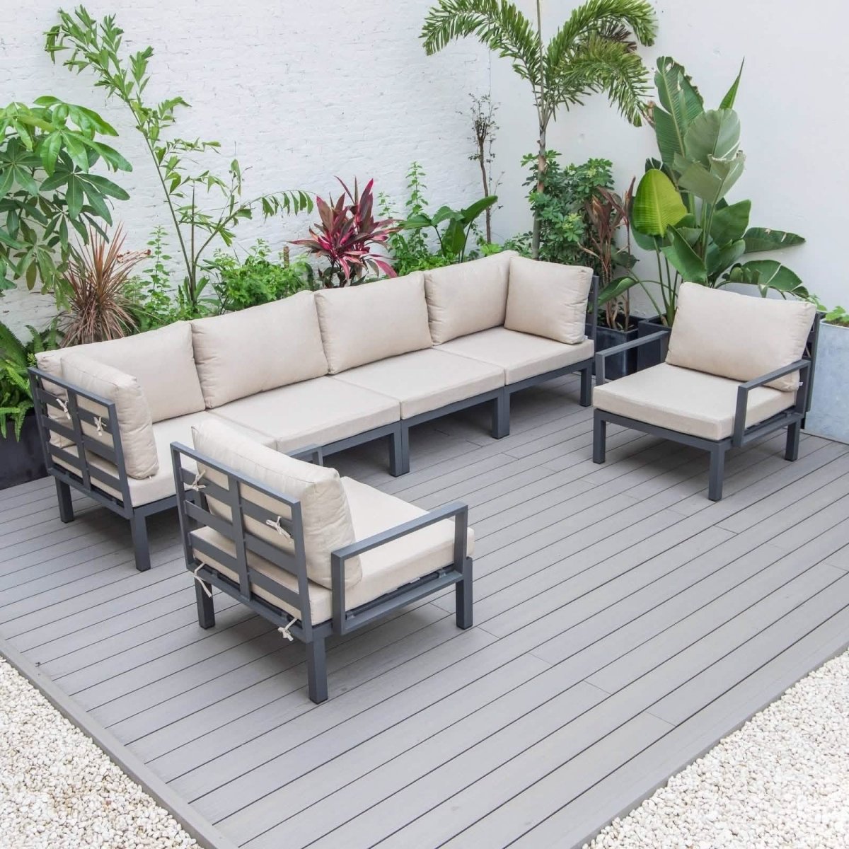 Hamilton 6 - Piece Aluminum Patio Conversation Set With Cushions