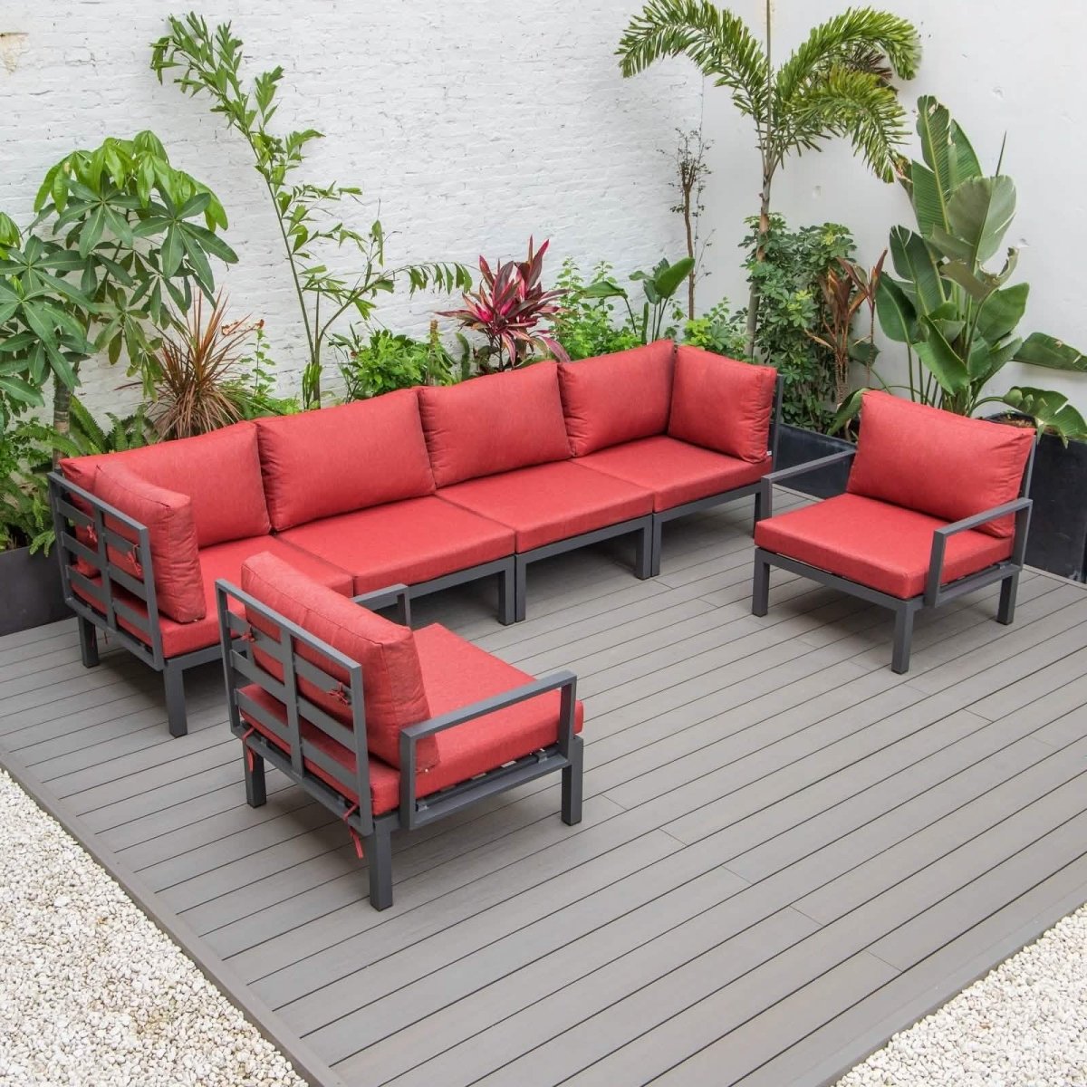 Hamilton 6 - Piece Aluminum Patio Conversation Set With Cushions