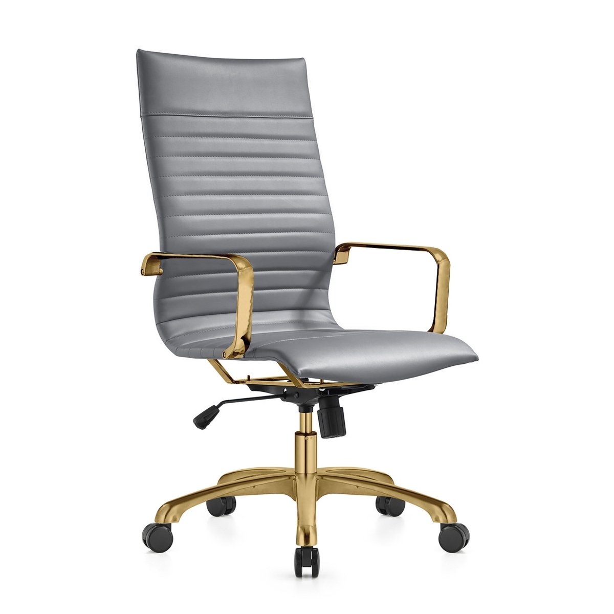 Harris Leather High - Back Adjustable Office Conference Chair with Armrests