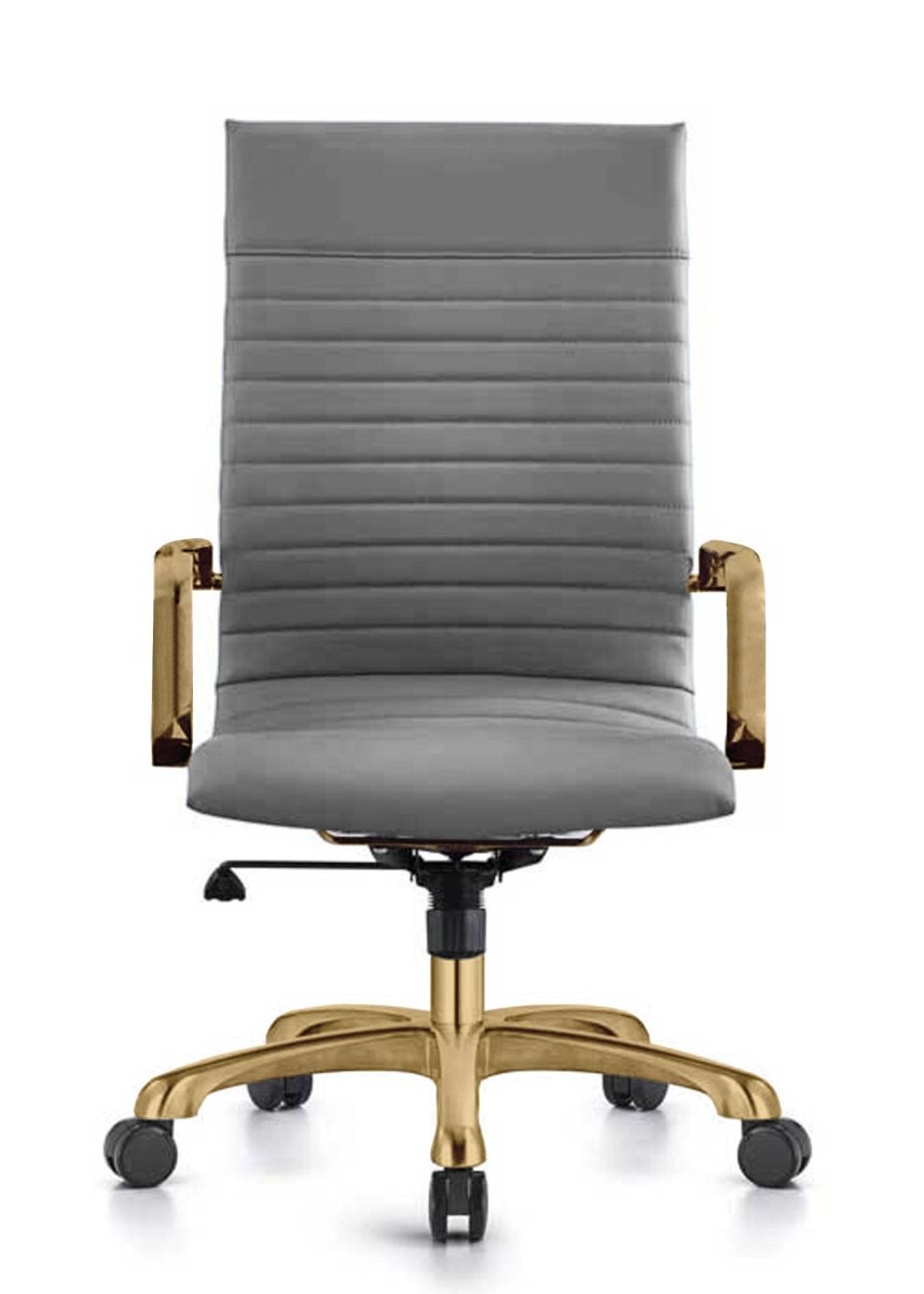 Harris Leather High - Back Adjustable Office Conference Chair with Armrests