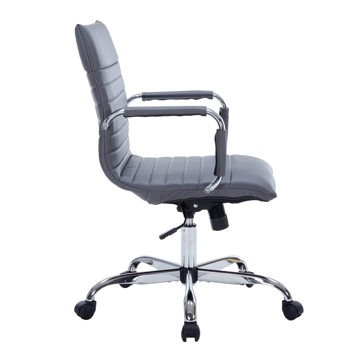 Harris Mid - Back Leather Adjustable Office Conference Chair with Armrests