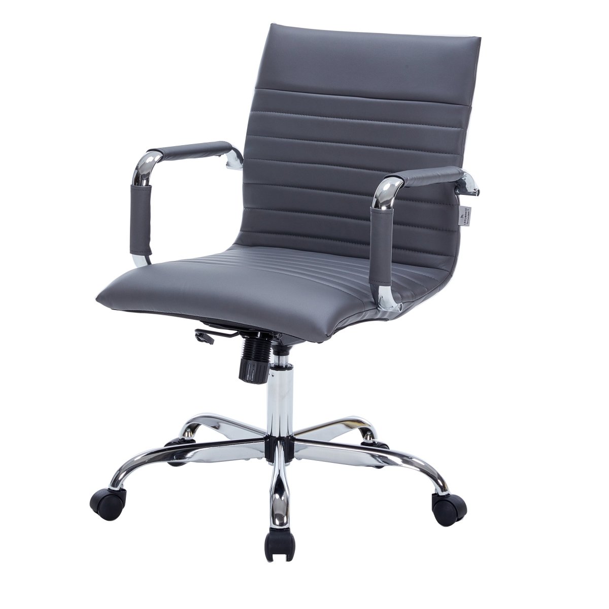 Harris Mid - Back Leather Adjustable Office Conference Chair with Armrests
