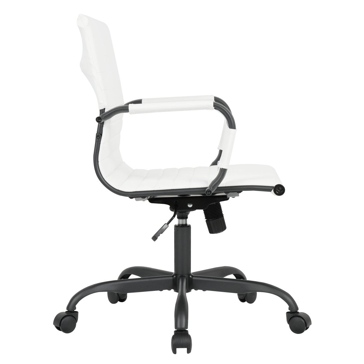 Harris Mid - Back Leather Adjustable Office Conference Chair with Armrests