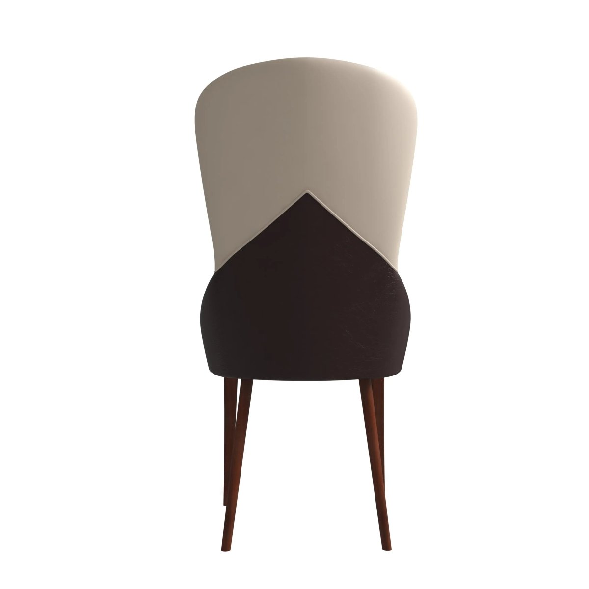 Havana Leather Dining Chair with a Two - Tone Color Design and Rubberwood Legs Set of 2