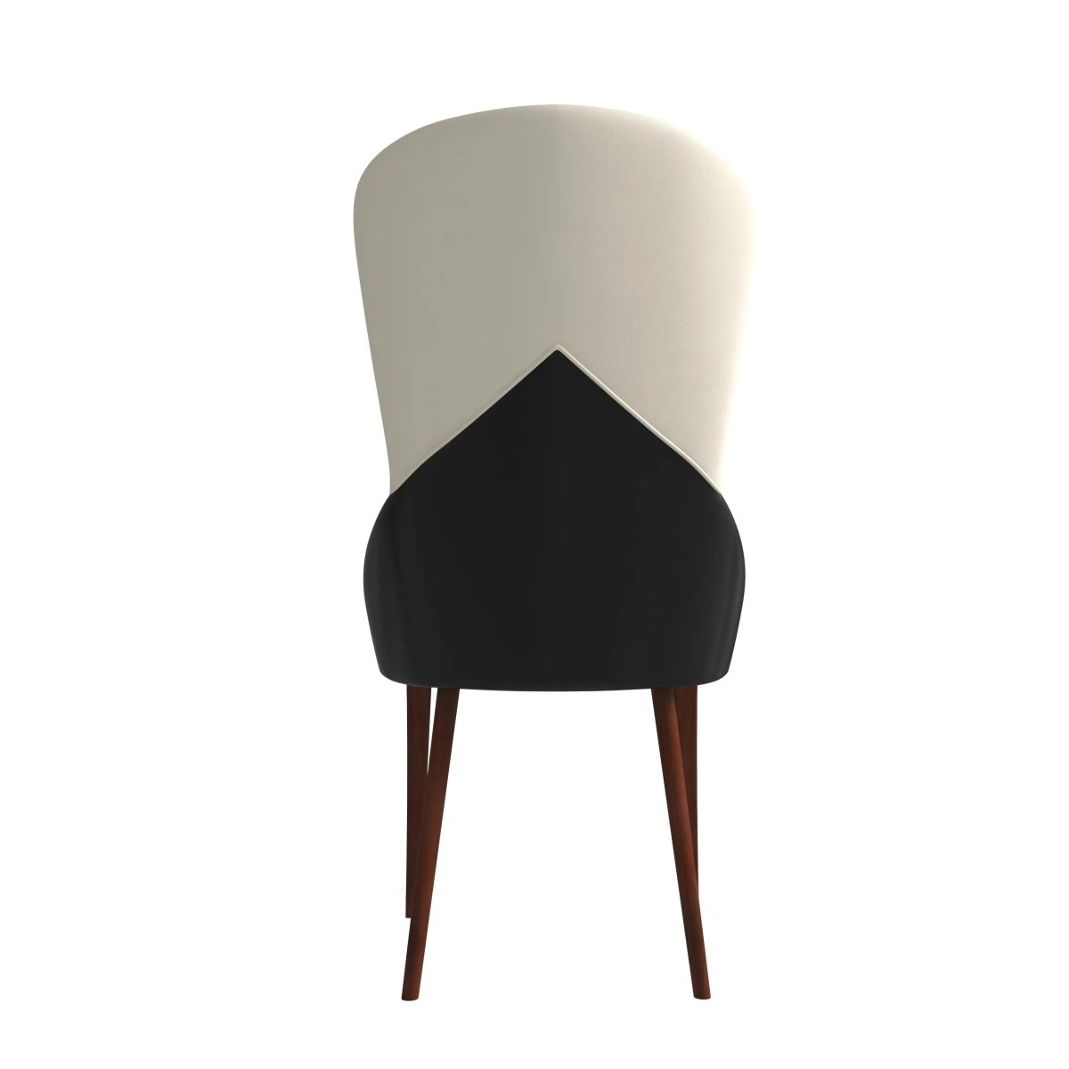 Havana Leather Dining Chair with a Two - Tone Color Design and Rubberwood Legs Set of 2