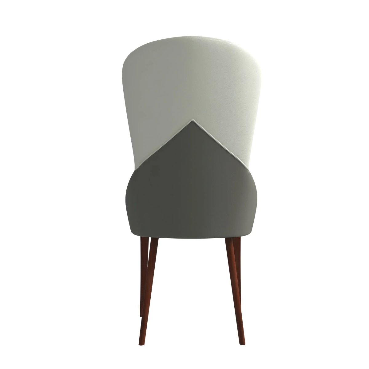 Havana Leather Dining Chair with a Two - Tone Color Design and Rubberwood Legs Set of 2