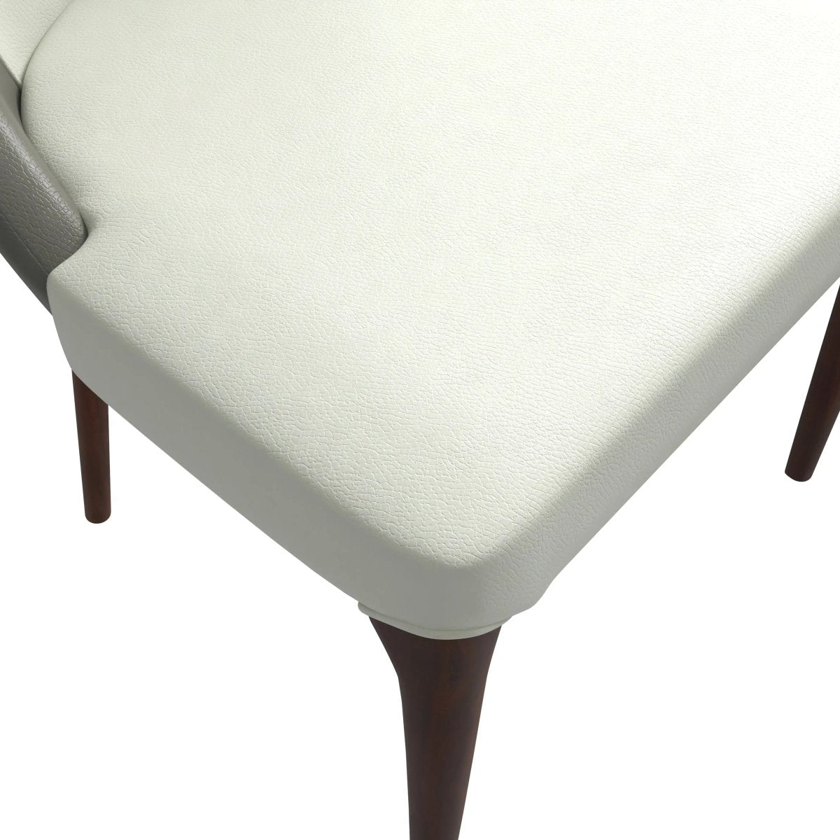 Havana Leather Dining Chair with a Two - Tone Color Design and Rubberwood Legs Set of 2