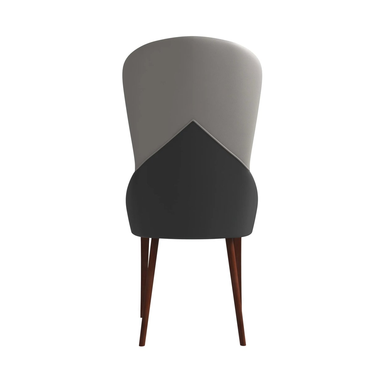 Havana Leather Dining Chair with a Two - Tone Color Design and Rubberwood Legs Set of 2