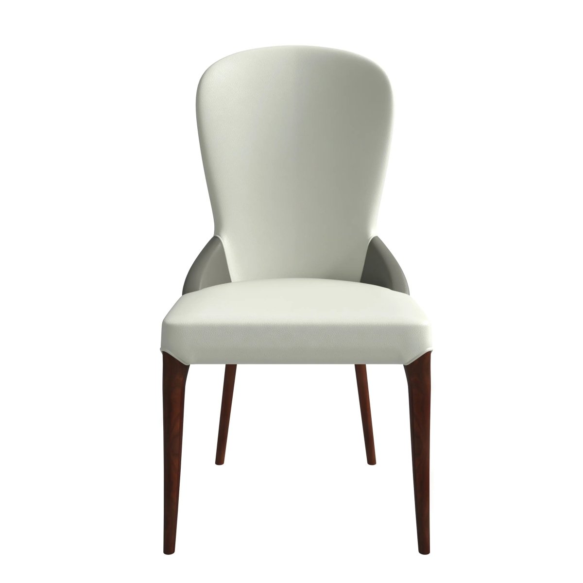 Havana Leather Dining Chair with a Two - Tone Color Design and Rubberwood Legs Set of 2